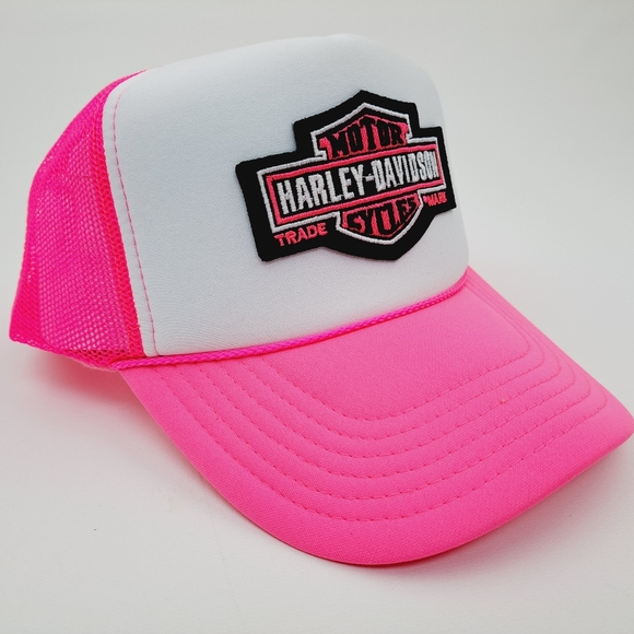 Harley Davidson Women's Pink Embroidered Patch Cap - Picture 3 of 4